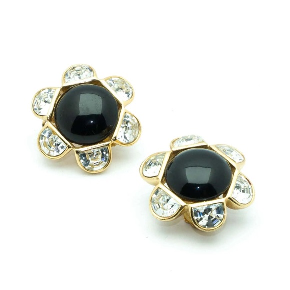 Christian Dior Vintage Flower Clip-On Earrings